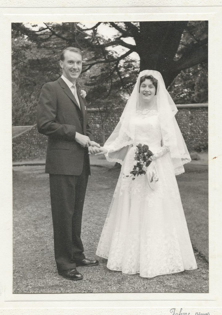 Joyce and Burnett Pender, Wedding 1/10/1960, Southwick Church, Kingston Buci, Sussex.