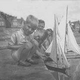 Burnett Pender with his Boat 'Celer' ca. 1935