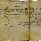 Scan of Birth Certiicate for John Burnett Borthwick, born 4/1/1864