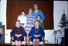 Christmas, 1975 , Edinburgh - Elsie, Andrew, Joyce, May, Burnett, Richard Pender